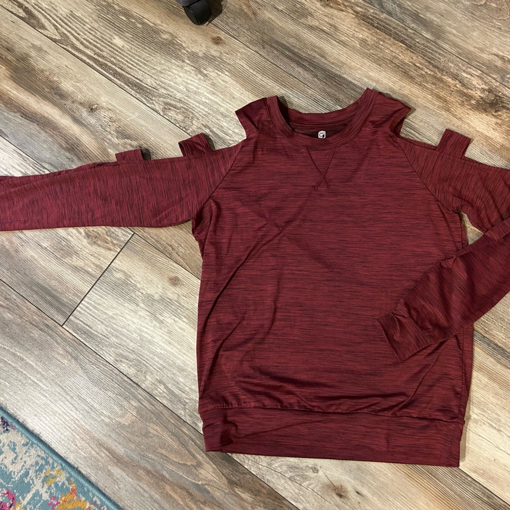 Born Primitive Maroon Long Sleeve Top with cut-outs along the arms